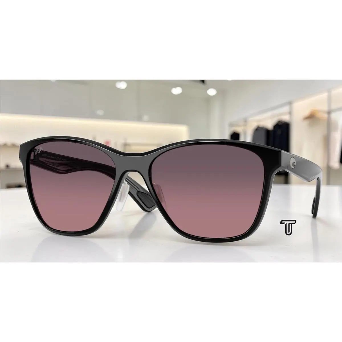 Costa 6S9127 02 Luna Nueva Black Rose Gradient Polarized 57mm Women`s Sunglasses by Costa Del Mar