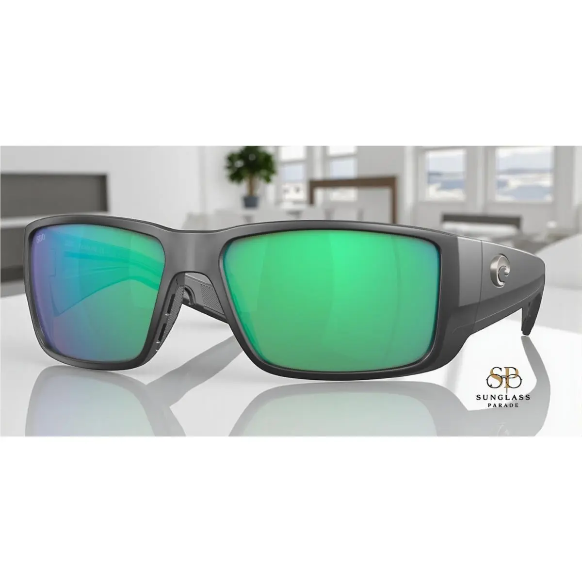 6S9078 02 Blackfin Pro Mt Black Green Mir 60 mm Men`s Sunglasses by Costa Del Mar