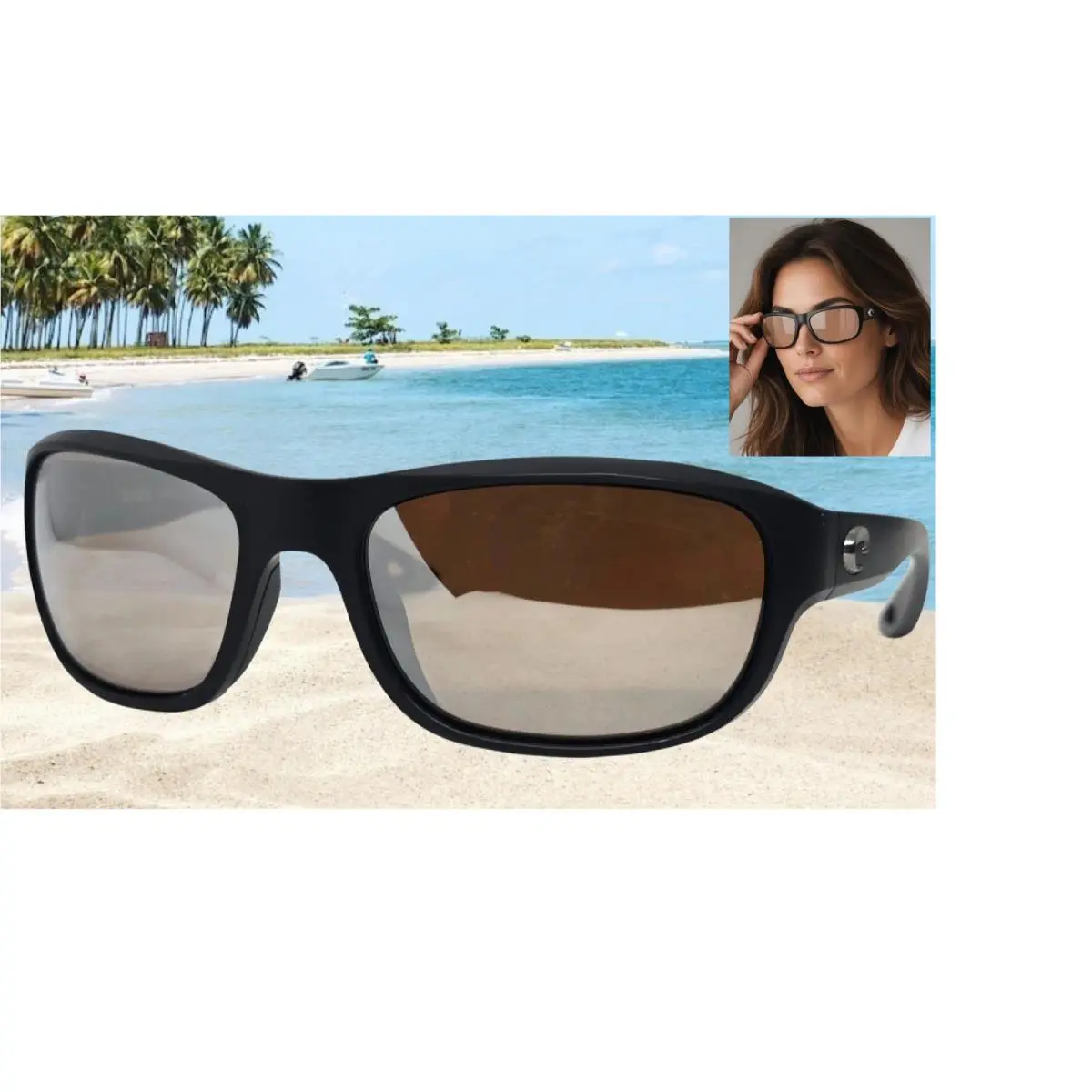 Black/copper Silver Mirror Clipperton Polarized 580G Sunglasses by Costa Del Mar