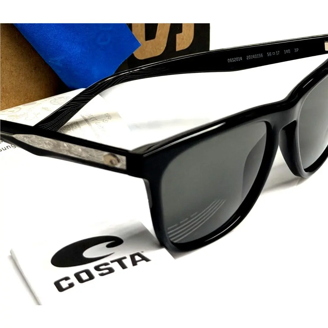 06S2014 20140156 Ulu Silver Black Sunglasses 56-17 by Costa Del Mar