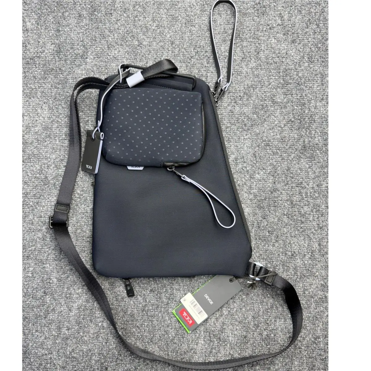 Devoe Fay Crossbody Sling Bag Black Convertible L-zip by Tumi