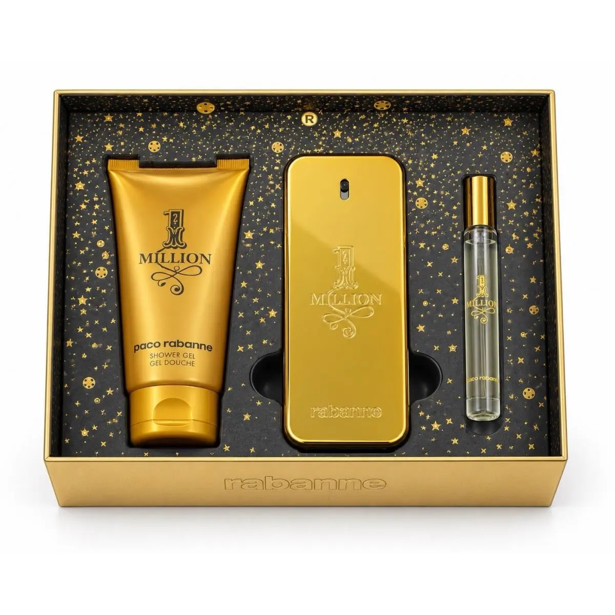 1 Million 3pc Gift Set with 3.4+0.33oz Edt + 3.4oz S/g by Paco Rabanne