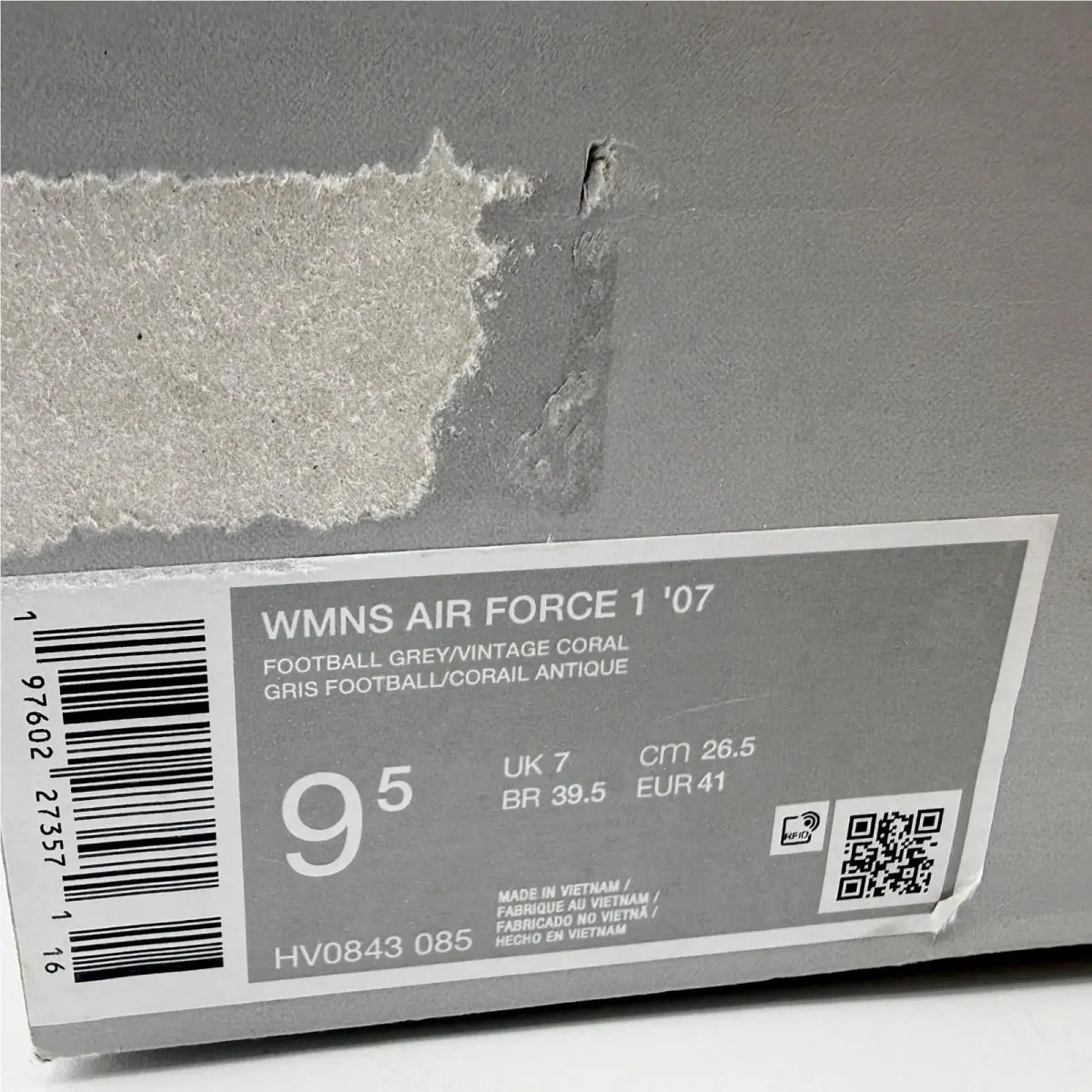 Nike shoes - Nike Air Force 1 `07 - HV0843-085 - Gray (UPC: 197602273571) 9