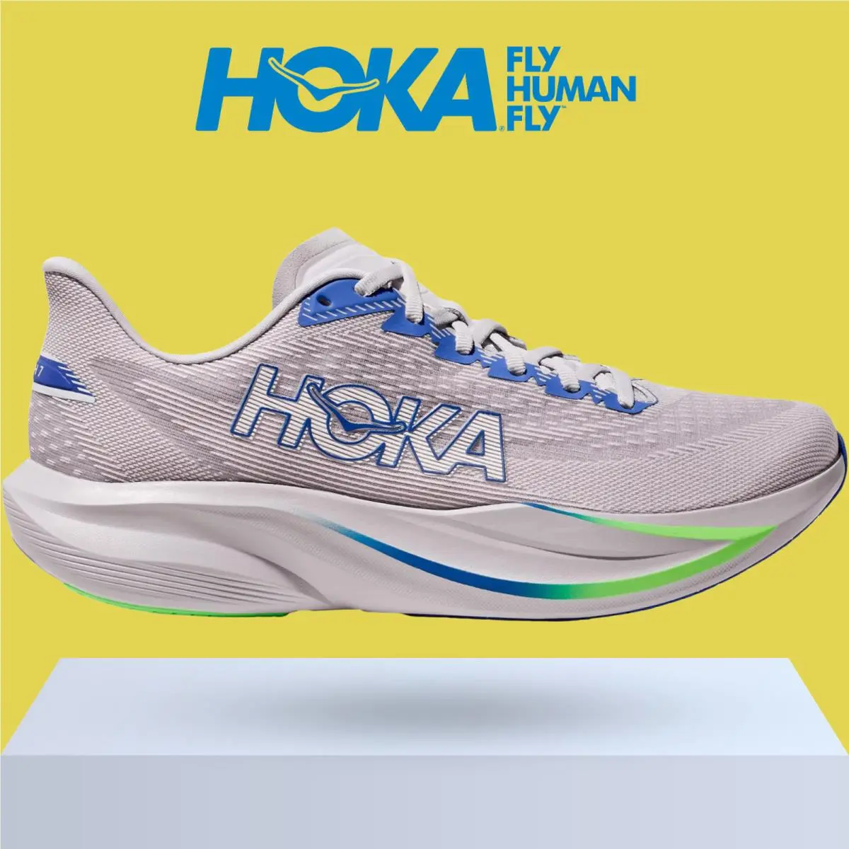 Hoka shoes - Hoka One One Mach 7 - Ash Grey/Cobalt Blue 4