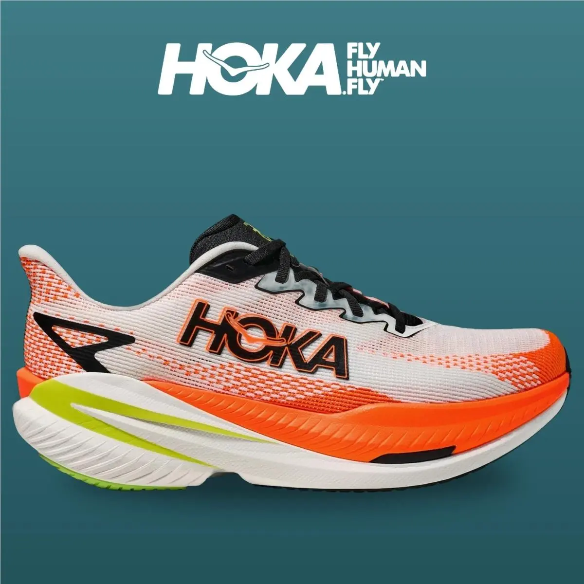 Hoka shoes - Mach X 3 - Mach - 1168720-WNG - White/Neon Tangerine 8