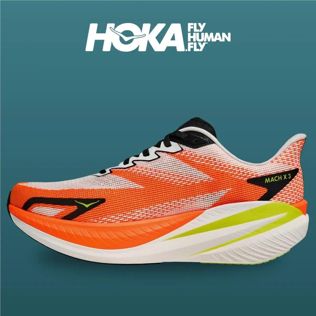 Hoka shoes - Mach X 3 - Mach - 1168720-WNG - White/Neon Tangerine 11