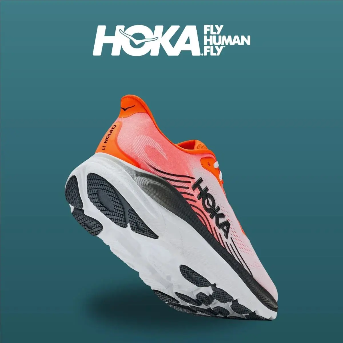 Hoka shoes - Clifton 11 - Clifton - 1176572-NNTN - Neon Tangerine/Frost 5