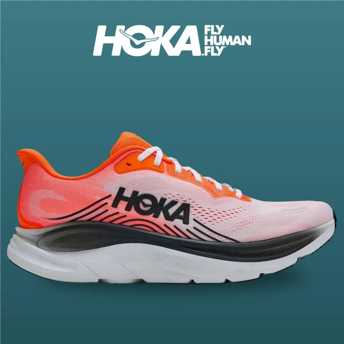 Hoka shoes - Clifton 11 - Clifton - 1176572-NNTN - Neon Tangerine/Frost 8