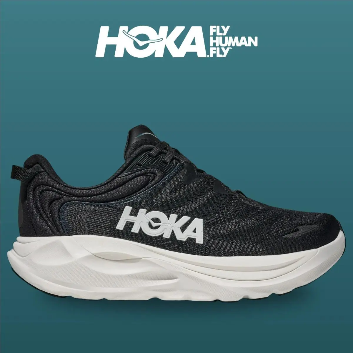 Hoka shoes - HOKA Gaviota 6 Wide - Gaviota Wide - 1171933-BWHT - Black/White 8