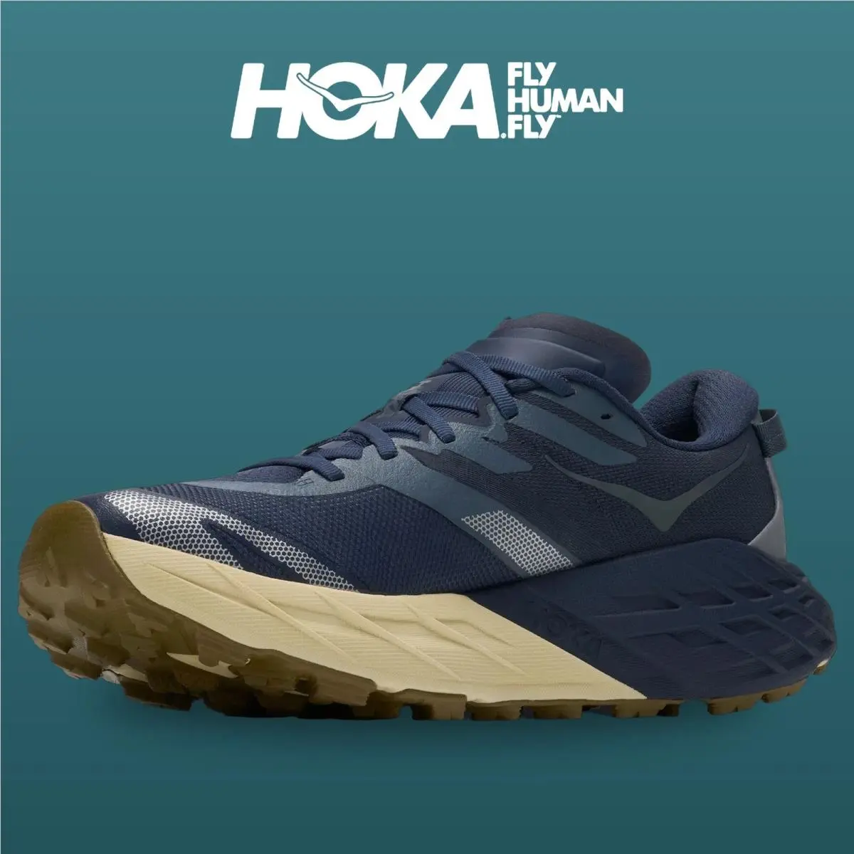 Hoka shoes - Speedgoat 7 - Speedgoat - 1171928-VRL - Varsity Navy/Barley Flour 1
