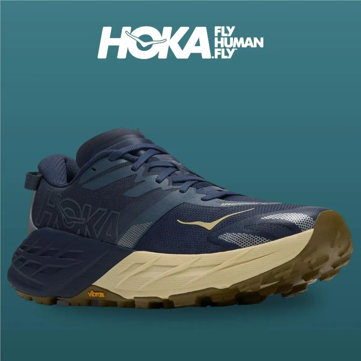 Hoka shoes - Speedgoat 7 - Speedgoat - 1171928-VRL - Varsity Navy/Barley Flour 2