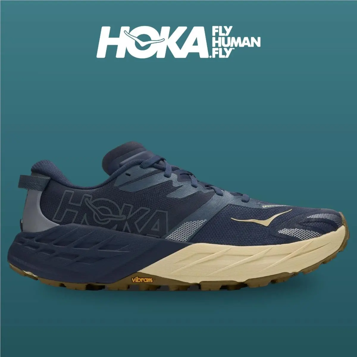 Hoka shoes - Speedgoat 7 - Speedgoat - 1171928-VRL - Varsity Navy/Barley Flour 8