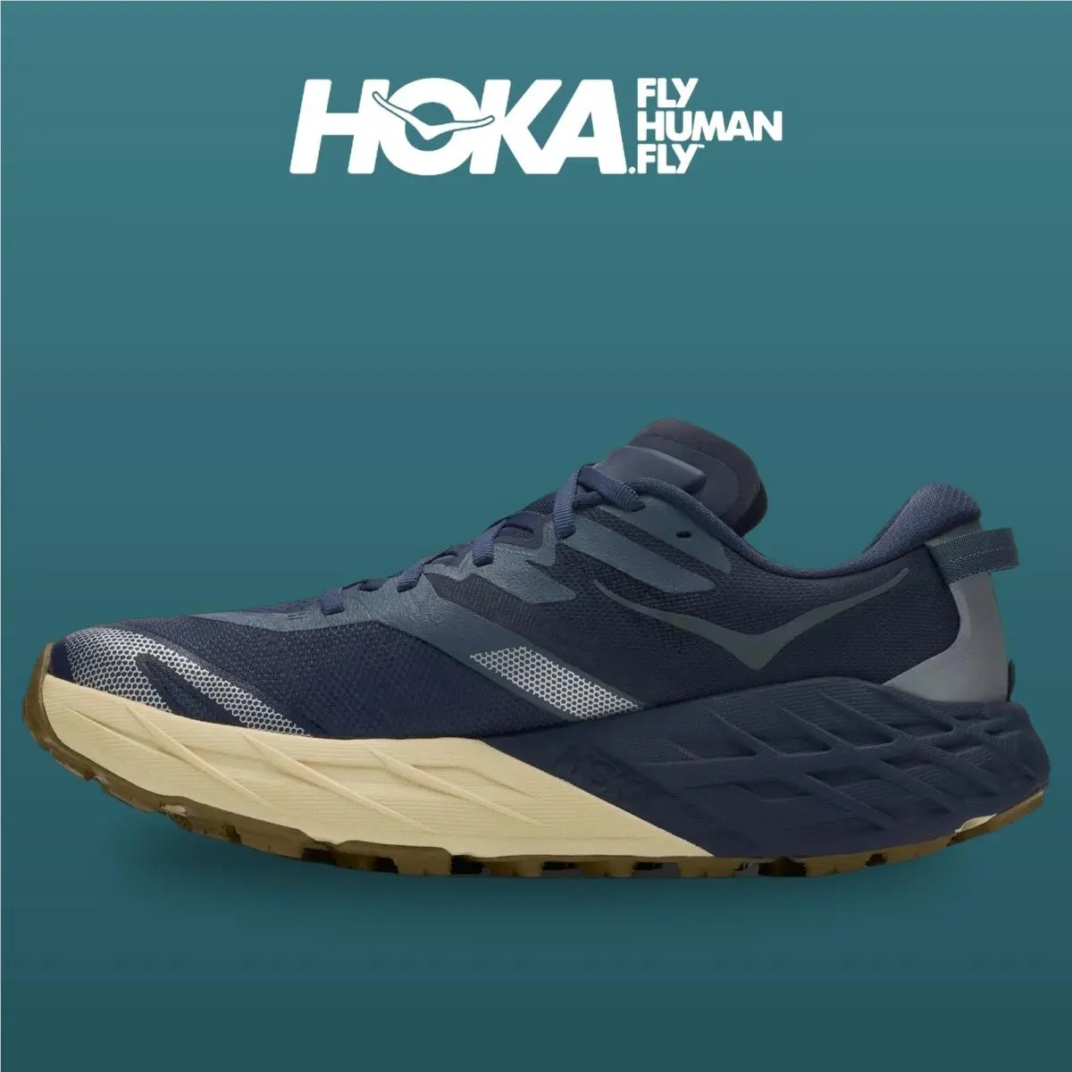 Hoka shoes - Speedgoat 7 - Speedgoat - 1171928-VRL - Varsity Navy/Barley Flour 9
