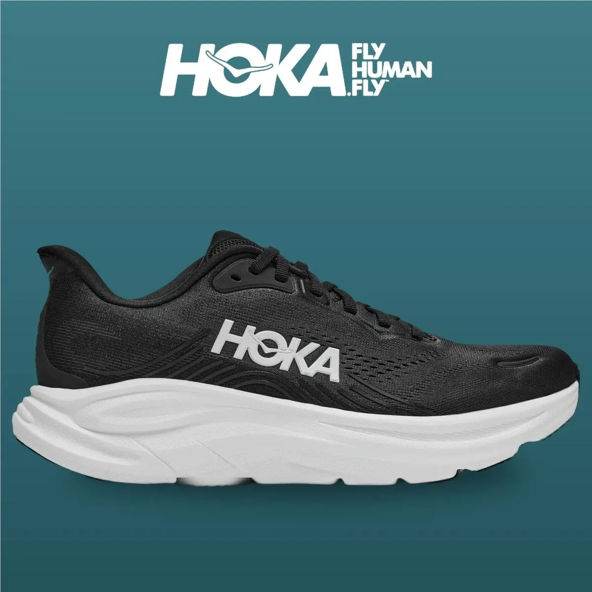 Hoka shoes - Clifton 11 - Clifton - 1176572-BWHT - Black/White 8