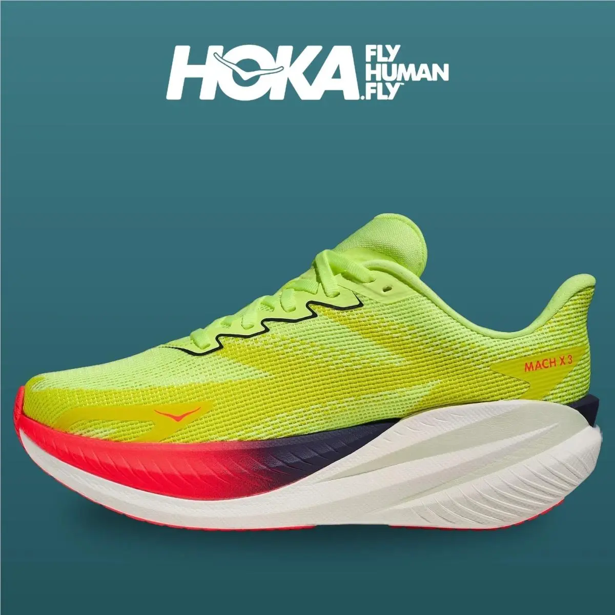 Hoka shoes - Mach X 3 - Mach - 1168721-NZS - Neon Yuzu/Squid Ink 2