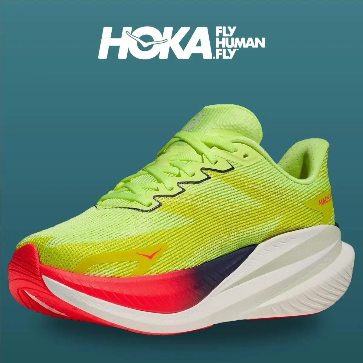 Hoka shoes - Mach X 3 - Mach - 1168721-NZS - Neon Yuzu/Squid Ink 5