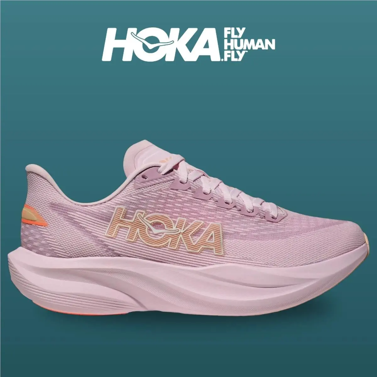 Hoka shoes - Mach 7 - Mach - 1171938-LRMT - Lilac Cream/Tangerine Glow 8