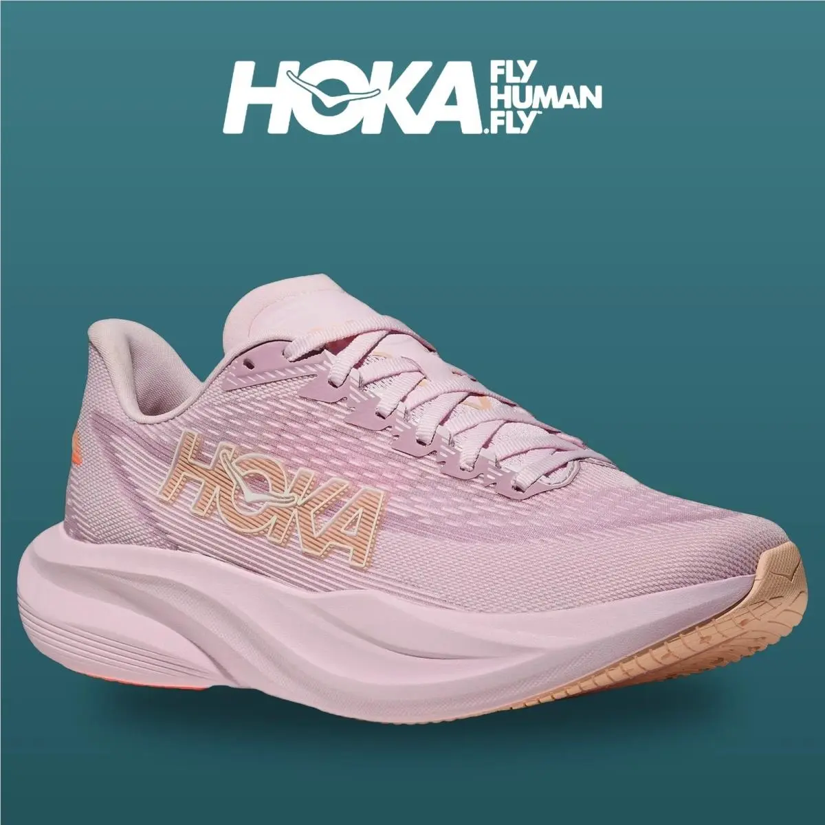 Hoka shoes - Mach 7 - Mach - 1171938-LRMT - Lilac Cream/Tangerine Glow 13