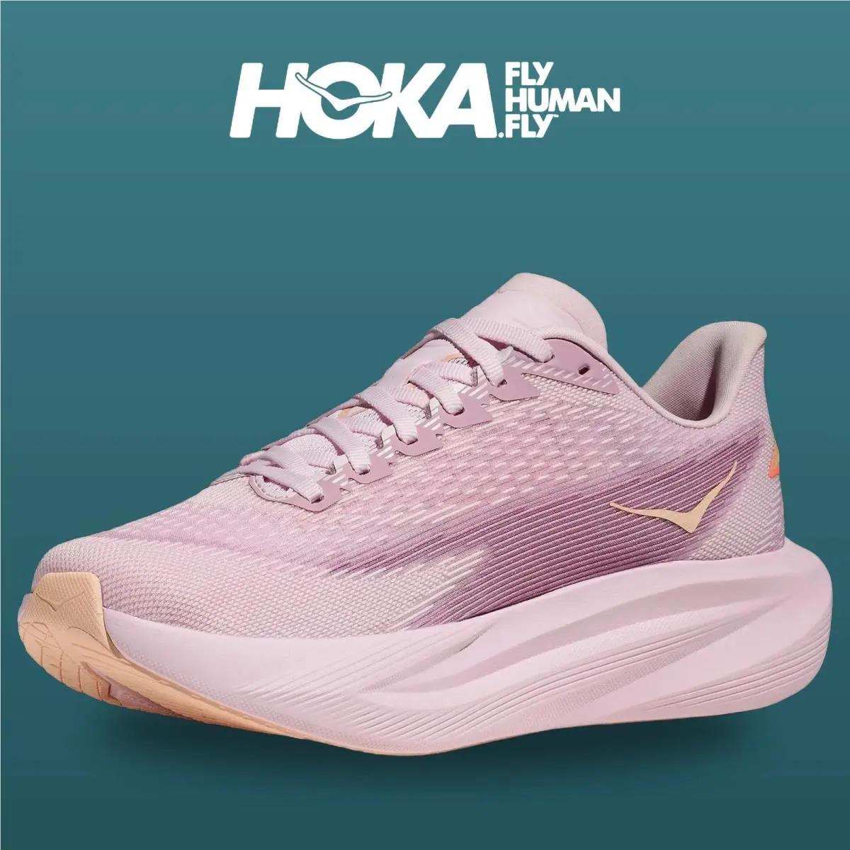 Hoka shoes - Mach 7 - Mach - 1171938-LRMT - Lilac Cream/Tangerine Glow 14