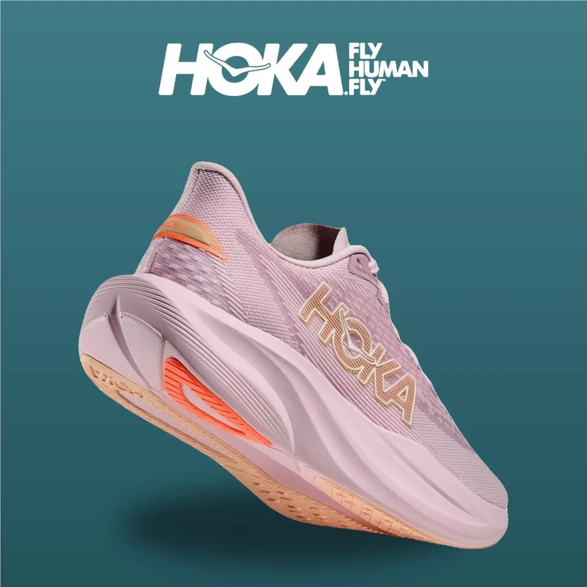 Hoka shoes - Mach 7 - Mach - 1171938-LRMT - Lilac Cream/Tangerine Glow 15