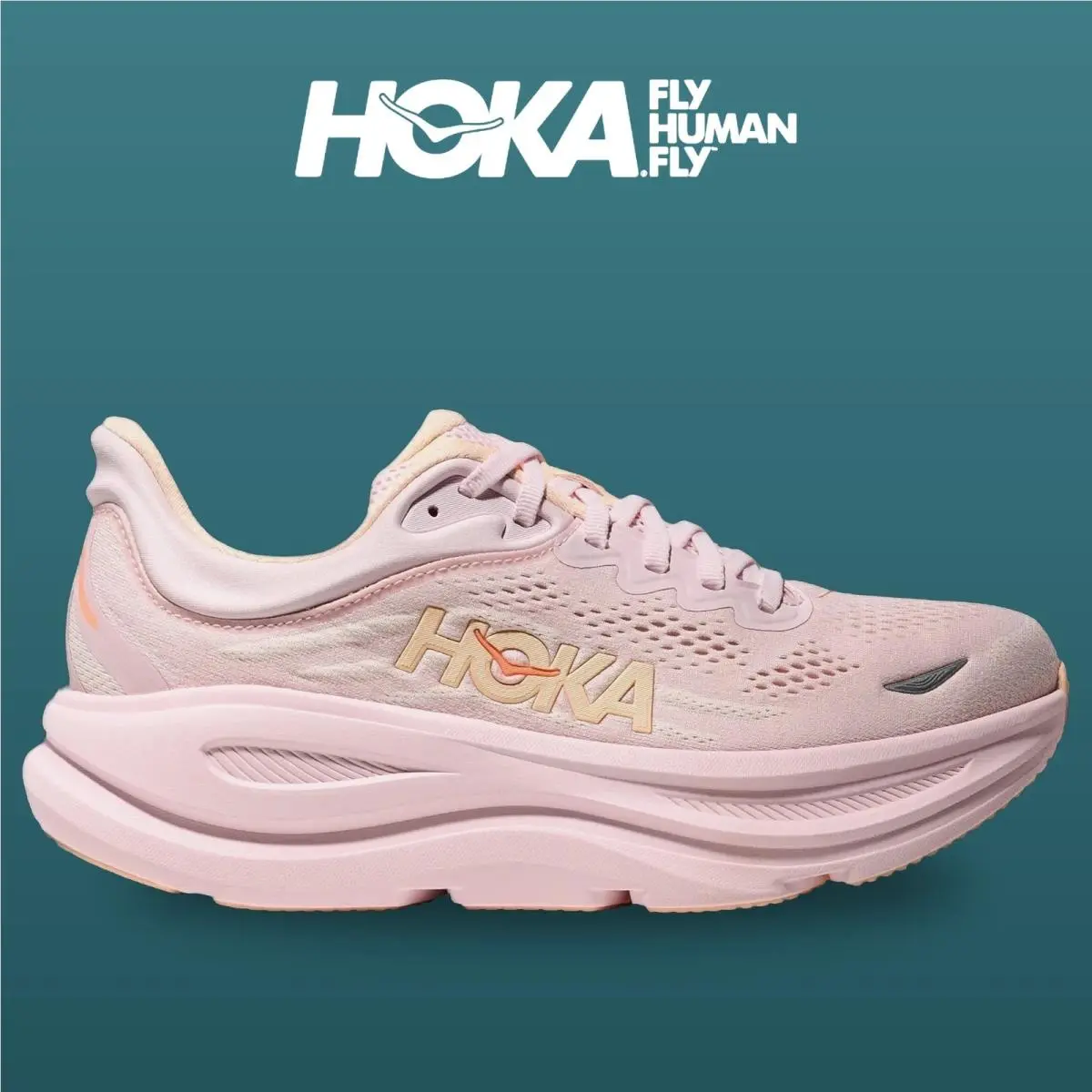 Hoka shoes - HOKA Bondi 9 Wide - Bondi Wide - 1162014-LRMT - Lilac Cream/Tangerine Glow 8