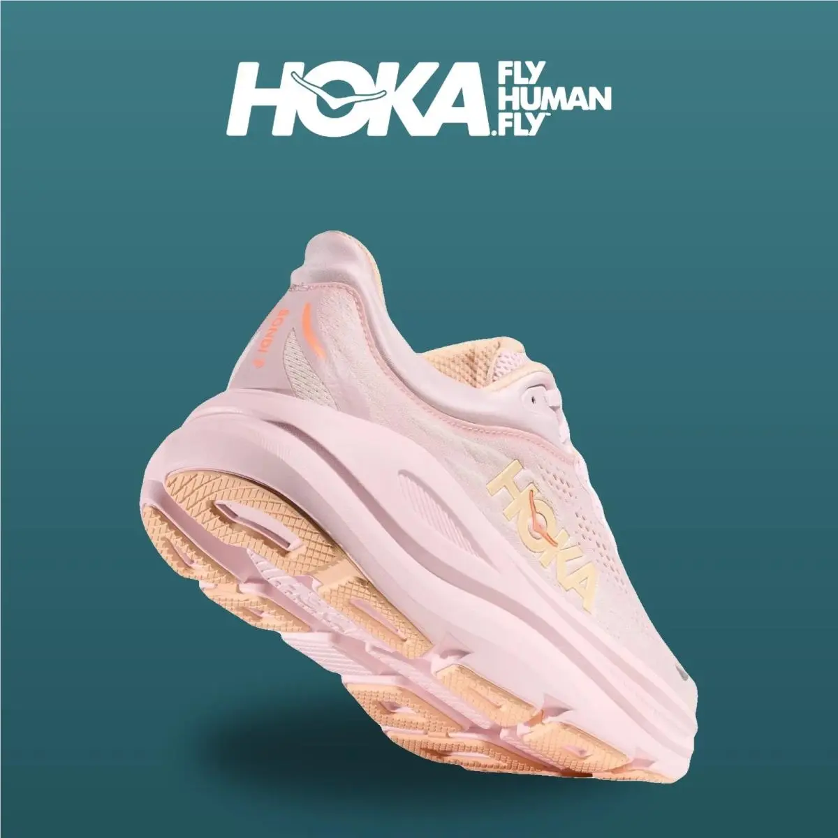 Hoka shoes - HOKA Bondi 9 Wide - Bondi Wide - 1162014-LRMT - Lilac Cream/Tangerine Glow 15