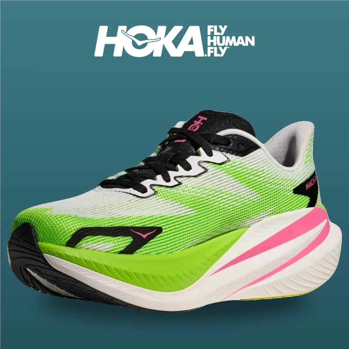 Hoka shoes - Mach X 3 - Mach - 1168721-WNL - White/Neon Lime 14