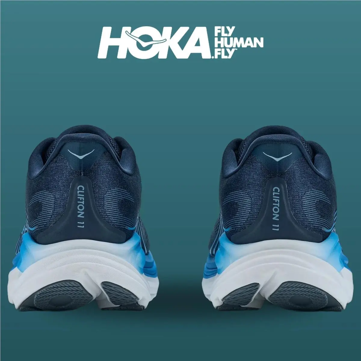 Hoka shoes - HOKA Clifton 11 Wide - Clifton Wide - 1176572-VFD - Varsity Navy/Faded Navy 12