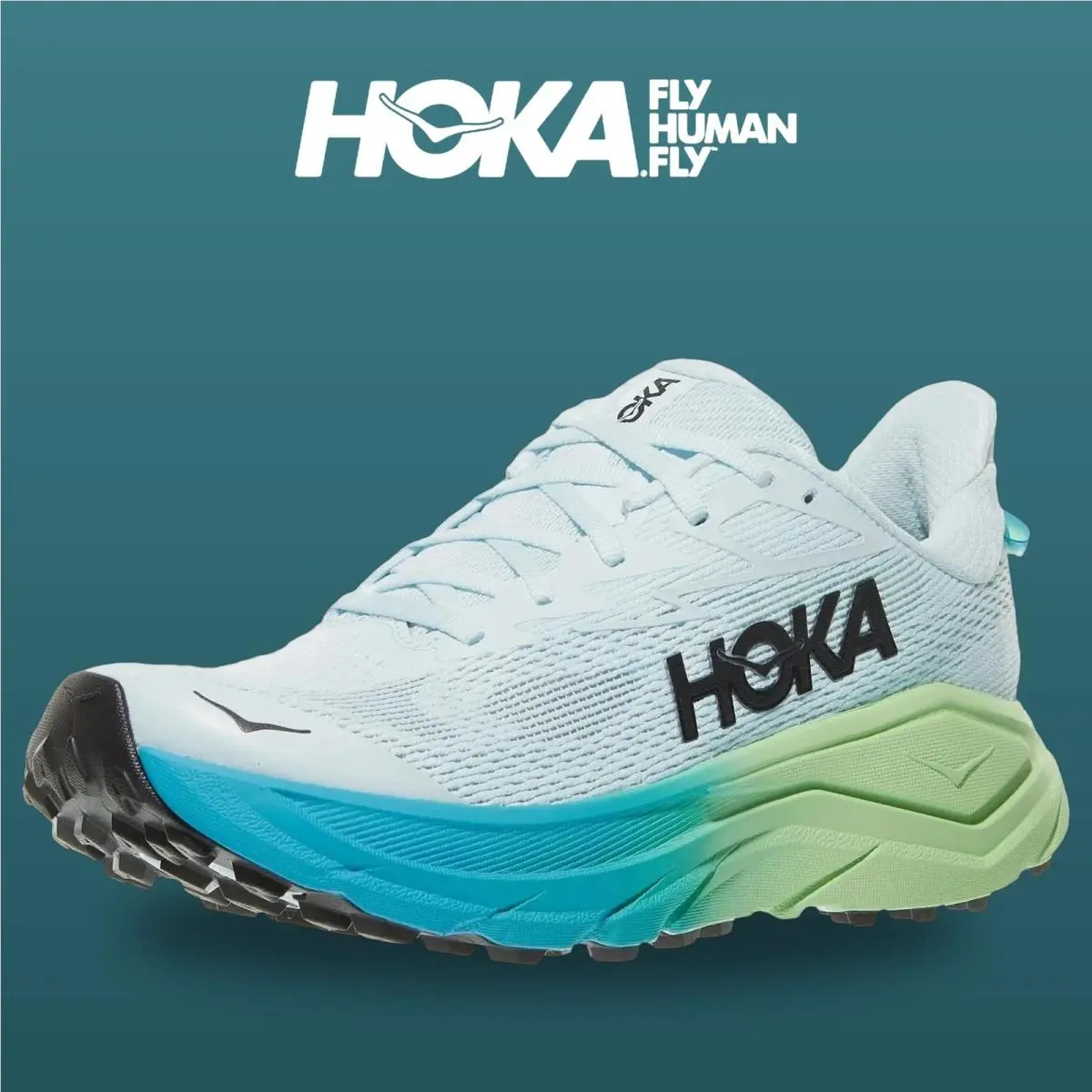 Hoka shoes - Challenger 8 - Challenger - 1168717-GBLT - Glimmering Blue/Tart Apple 0
