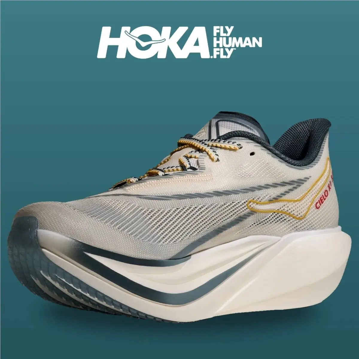 Hoka shoes - Cielo X1 3 0 - Cielo - 1171927-AYL - Alabaster/Yellow Gold 0
