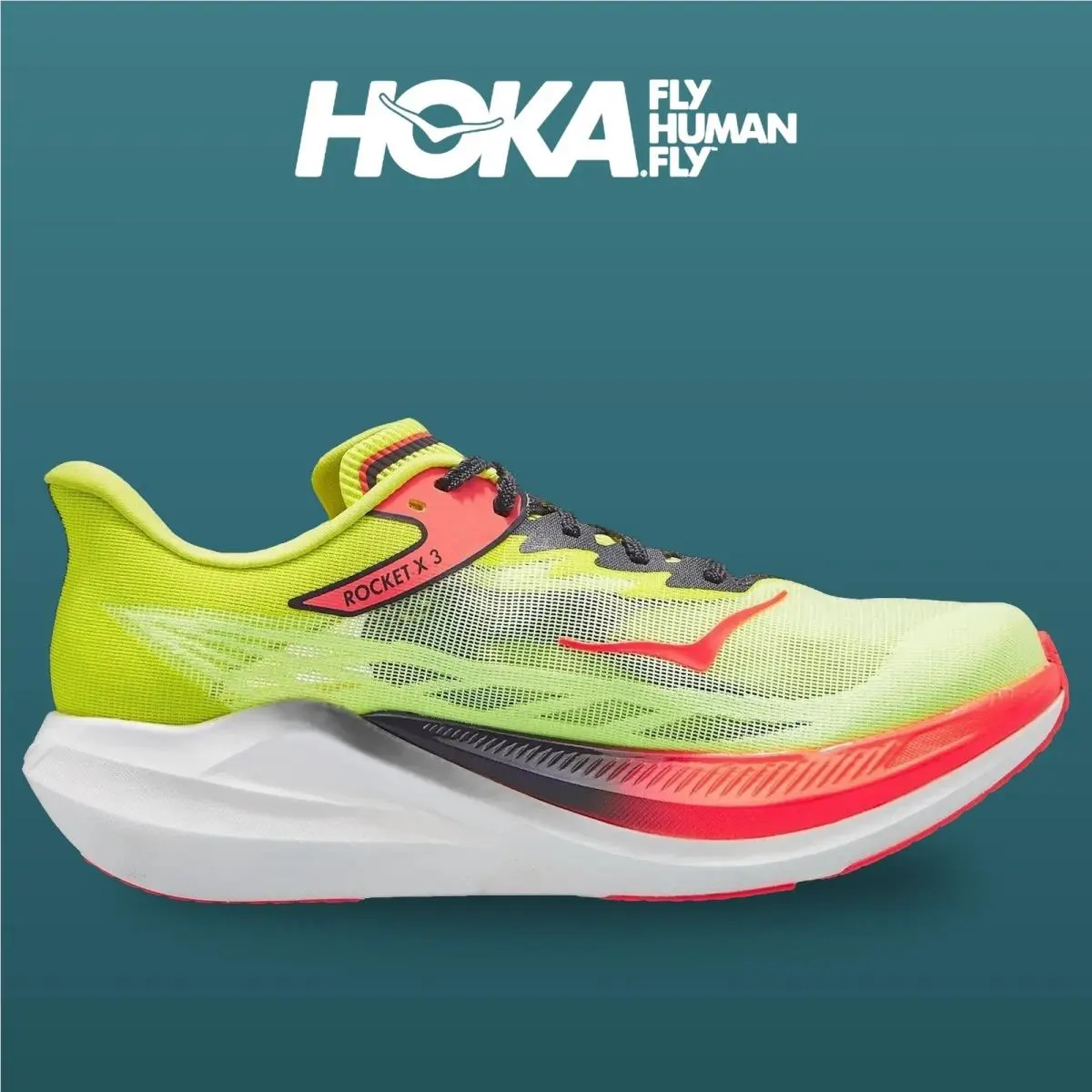 Hoka shoes - Rocket X 3 - Rocket - 1168724-NZS - Neon Yuzu/Squid Ink 8