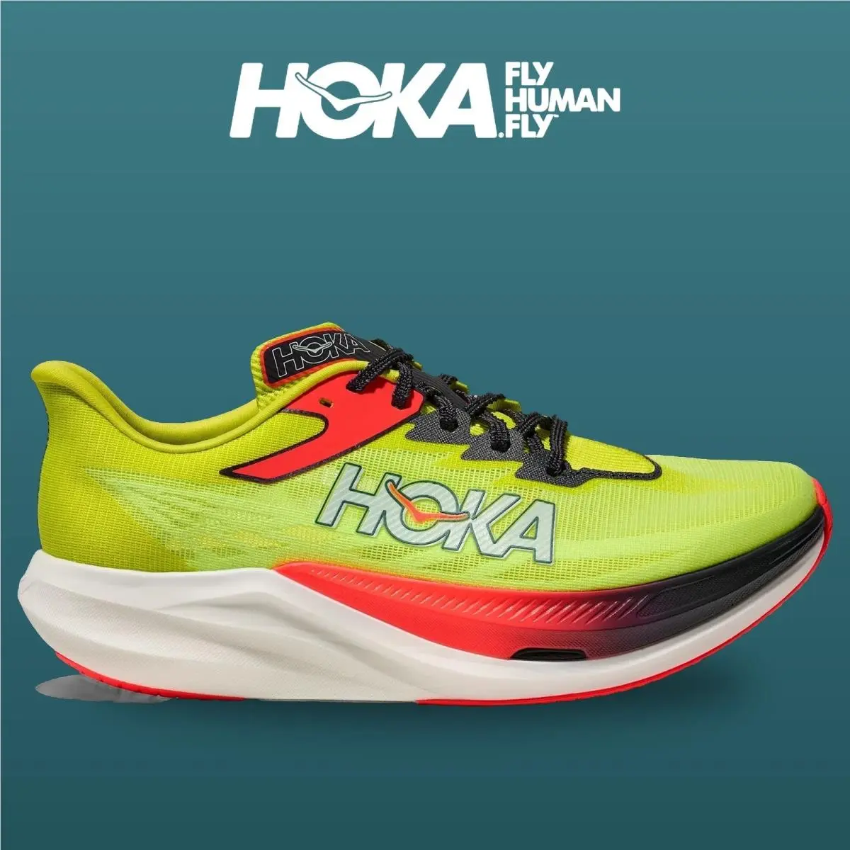 Hoka shoes - Rocket X 3 - Rocket - 1168724-NZS - Neon Yuzu/Squid Ink 11