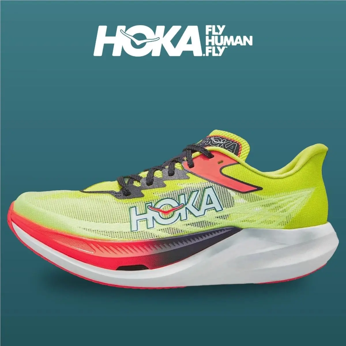 Hoka shoes - Rocket X 3 - Rocket - 1168724-NZS - Neon Yuzu/Squid Ink 6