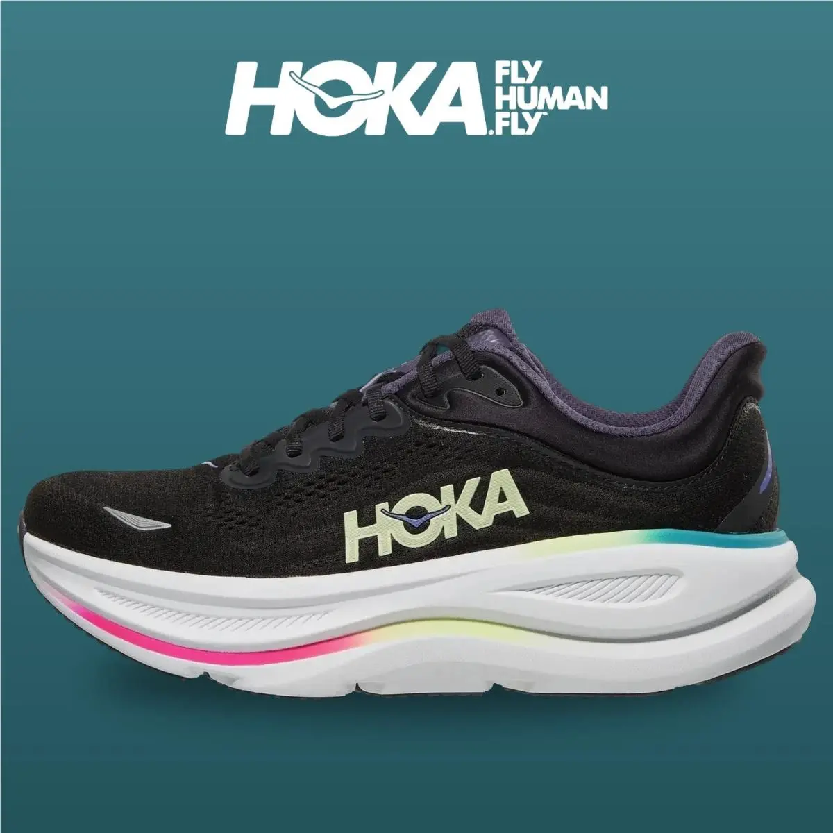 Hoka shoes - Bondi 9 - Bondi - 1162011-BNNY - Black/Neon Yuzu 5