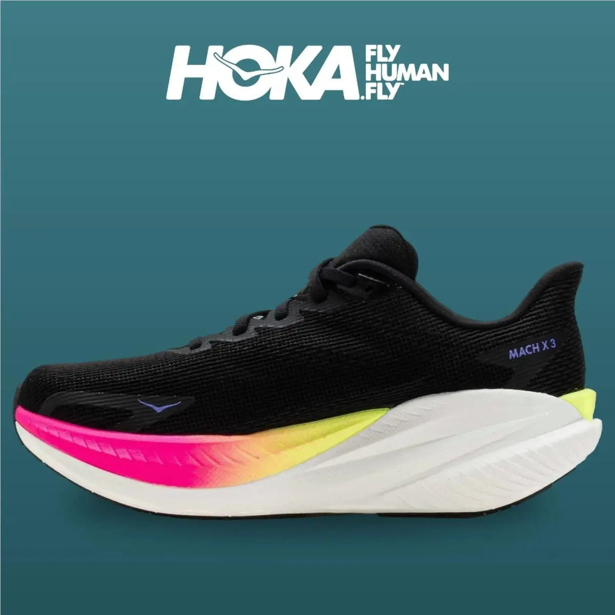 Hoka shoes - Mach X 3 - Mach - 1168720-BNNN - Black/Neon Nebula 7
