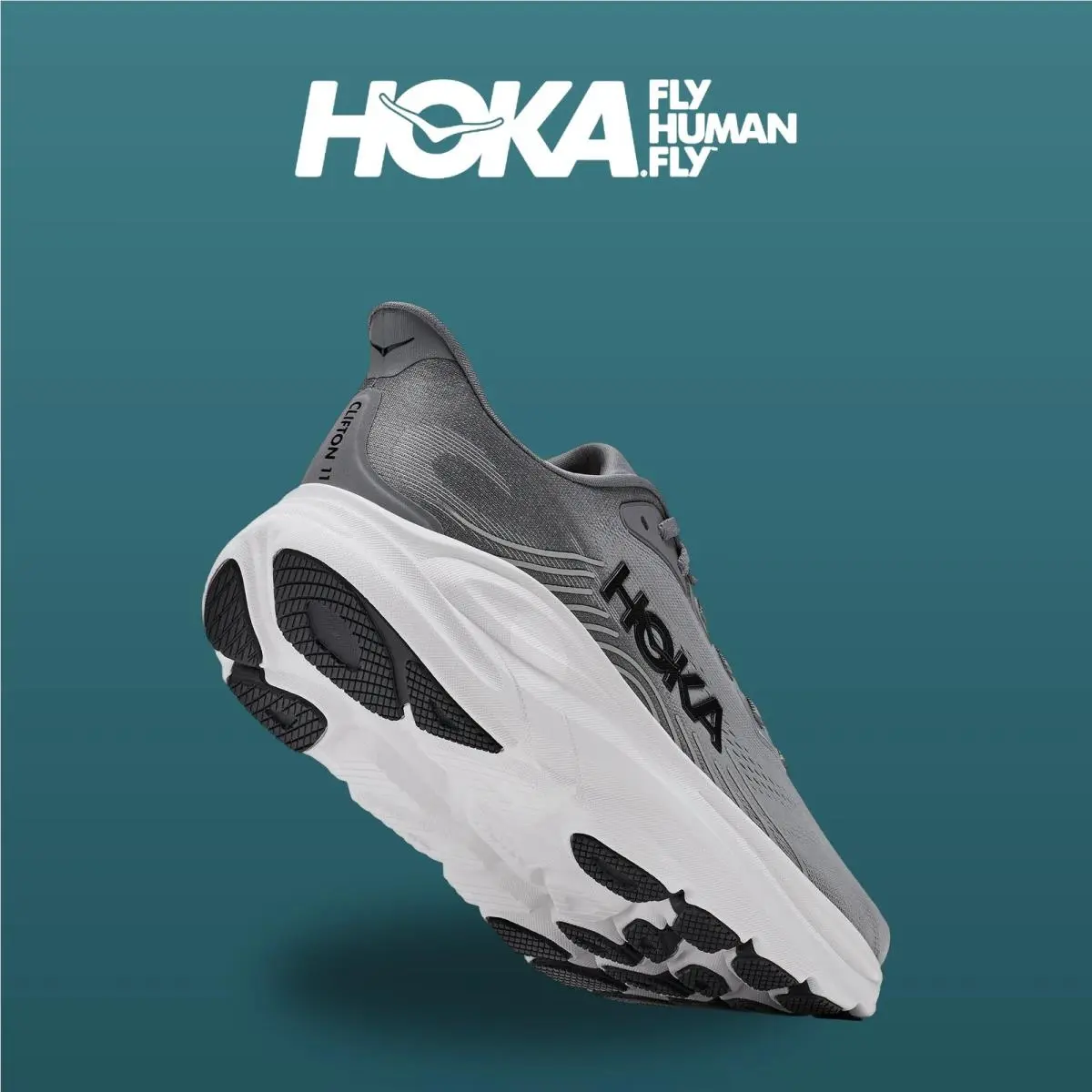Hoka shoes - Clifton 11 - Clifton - 1176572-GCTC - Galactic Grey/Stellar Grey 5