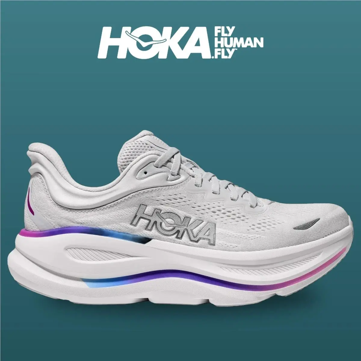 Hoka shoes - HOKA Bondi 9 Wide - Bondi Wide - 1162012-CYWH - Cosmic Grey/White 8