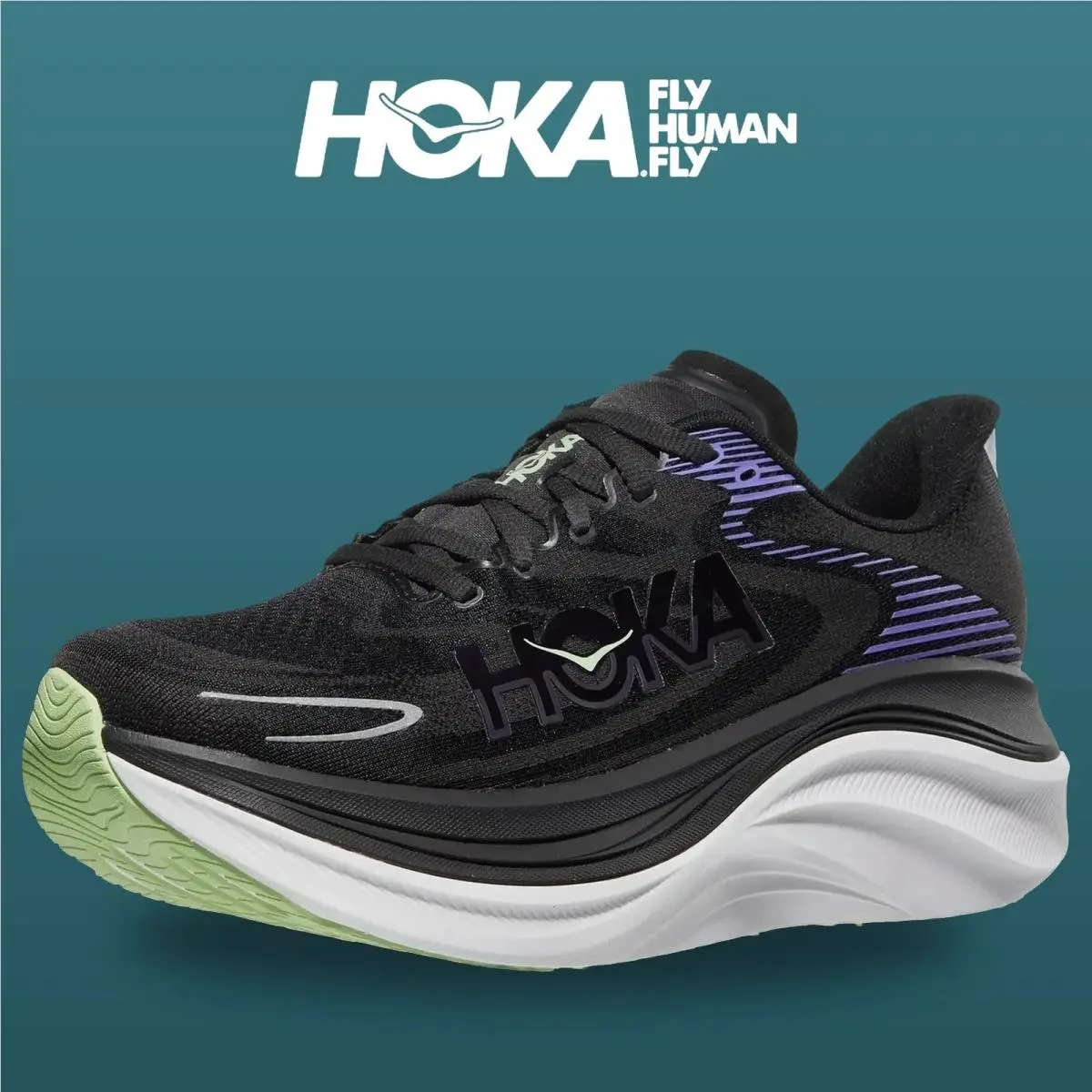 Hoka shoes - Skyward X 2 - Skyward - 1171925-CKN - Carbon Black/Neon Nebula 6