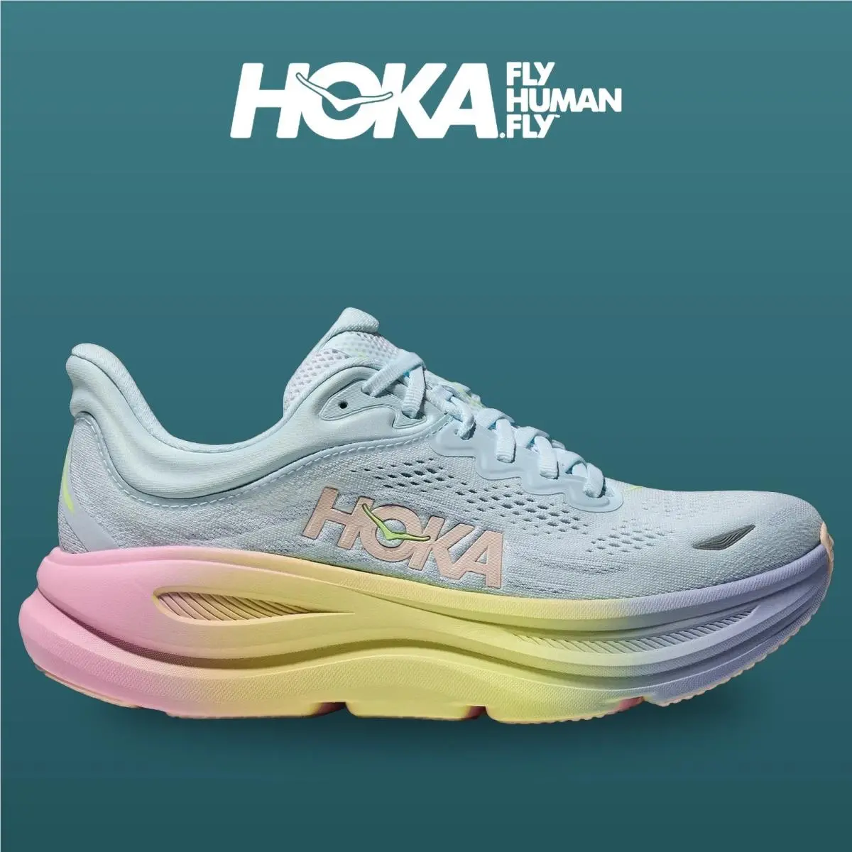 Hoka shoes - Bondi 9 - Bondi - 1162012-GNGB - Glimmering Blue/Overcast 8