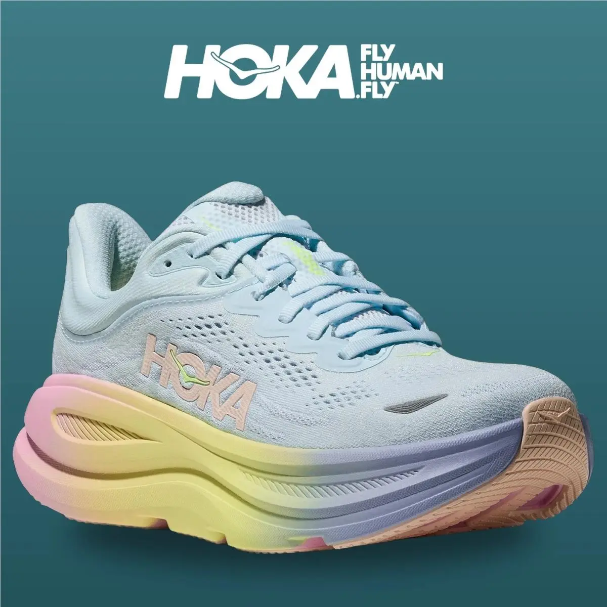 Hoka shoes - Bondi 9 - Bondi - 1162012-GNGB - Glimmering Blue/Overcast 13