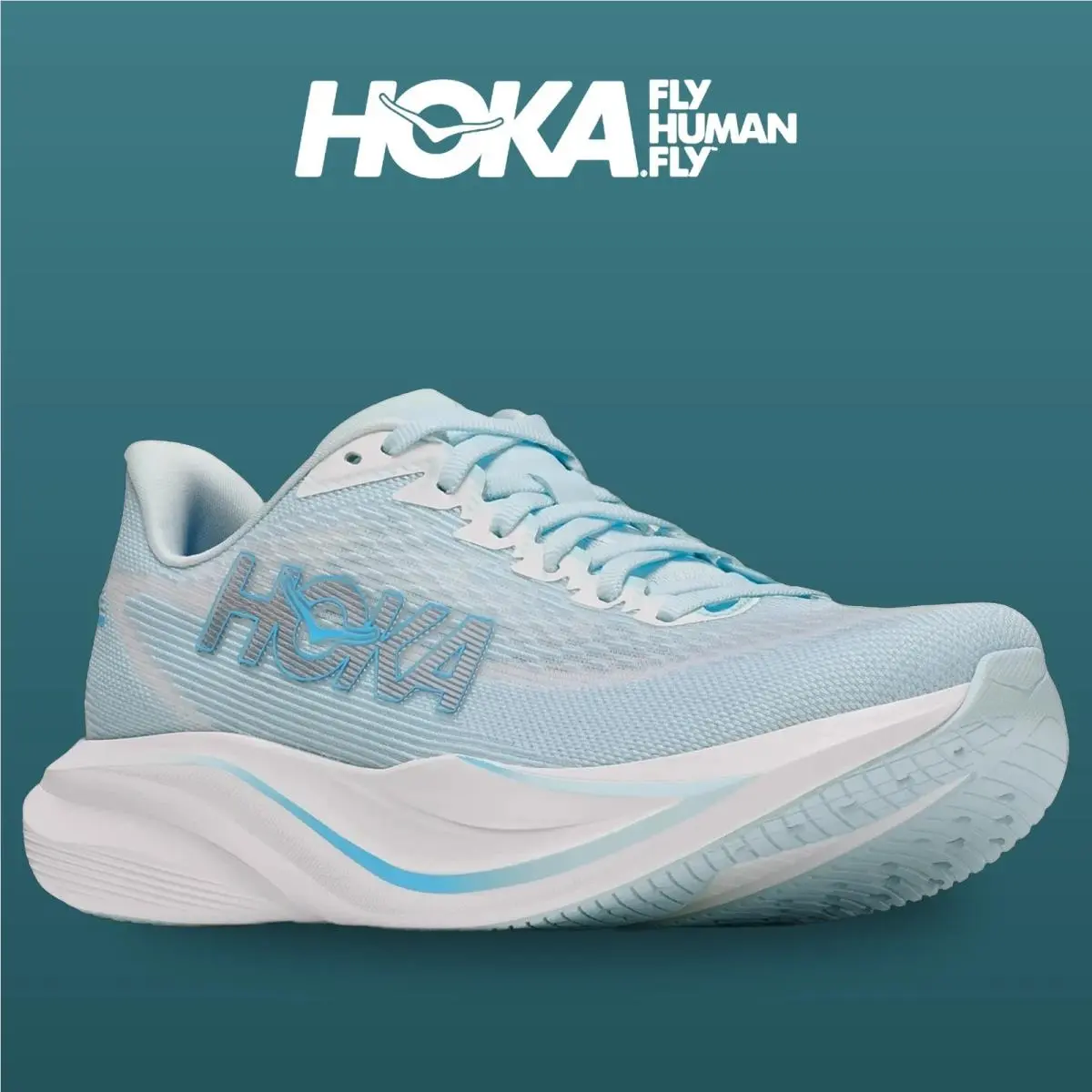 Hoka shoes - Mach 7 - Mach - 1171938-GLFR - Glimmering Blue/Frost 5