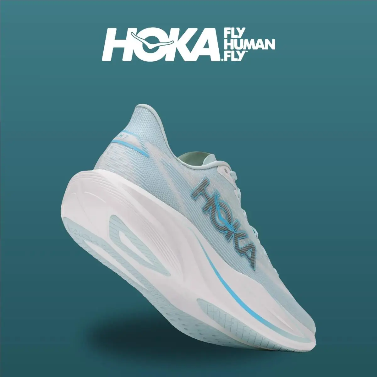 Hoka shoes - Mach 7 - Mach - 1171938-GLFR - Glimmering Blue/Frost 6