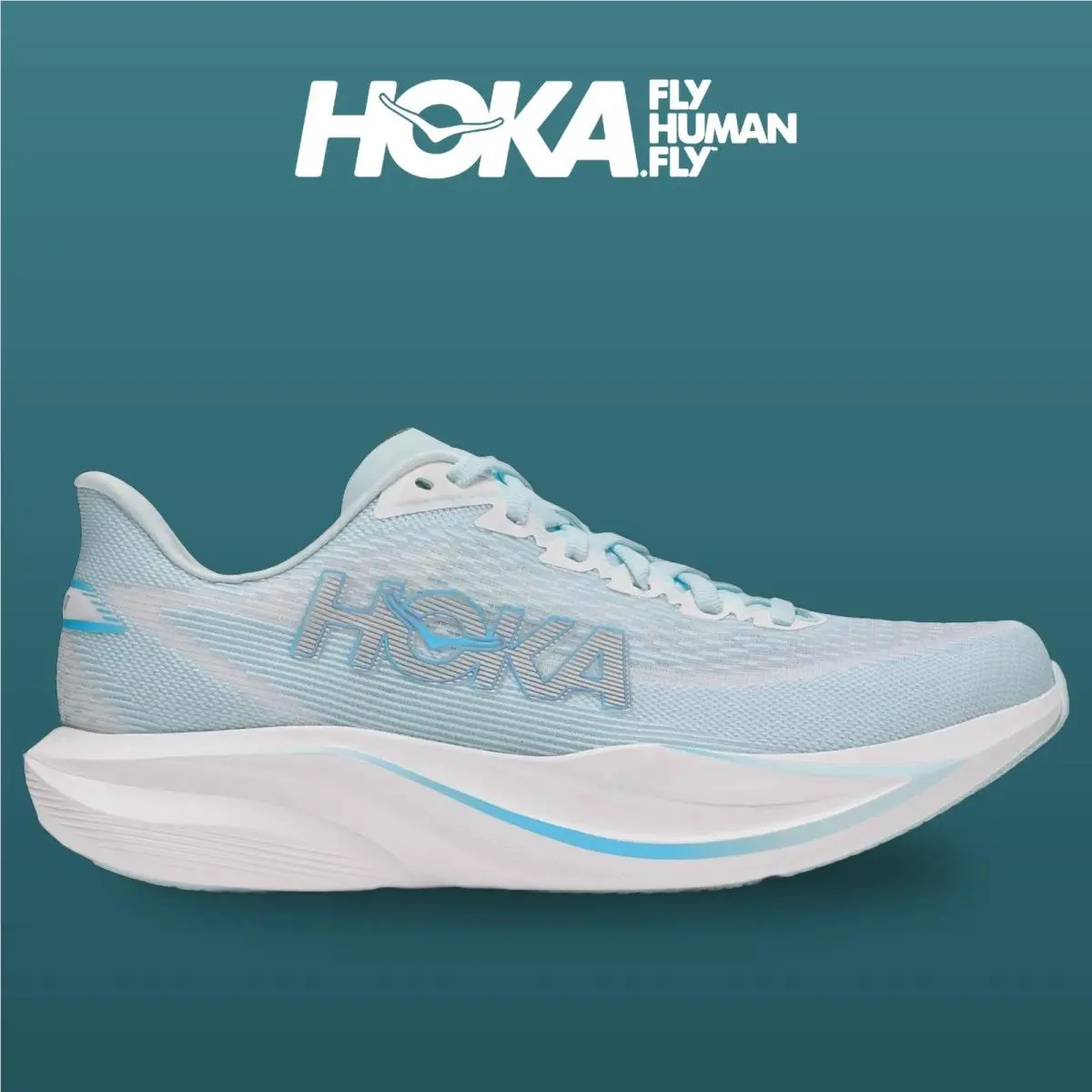 Hoka shoes - Mach 7 - Mach - 1171938-GLFR - Glimmering Blue/Frost 8