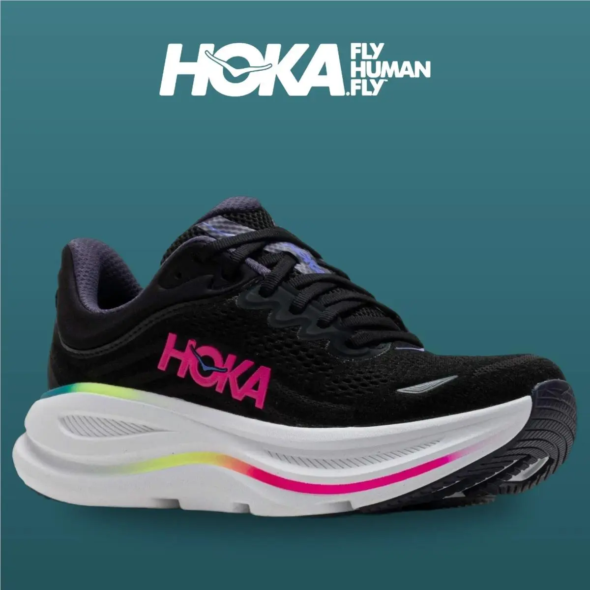 Hoka shoes - Bondi 9 - Bondi - 1162012-BNND - Black/Neon Dragonfruit 3