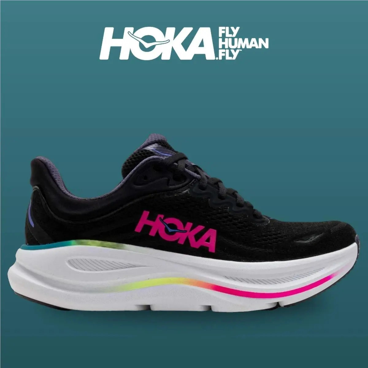 Hoka shoes - Bondi 9 - Bondi - 1162012-BNND - Black/Neon Dragonfruit 6