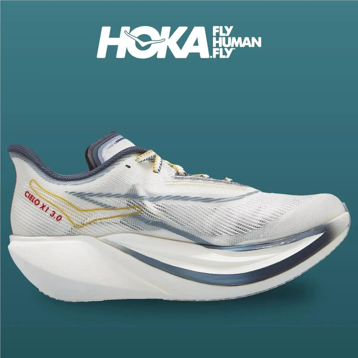 Hoka shoes - Cielo X1 3 0 - Cielo - 1171927-AYL - Alabaster/Yellow Gold 8