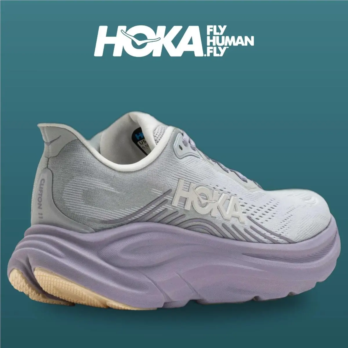 Hoka shoes - Clifton 11 - Clifton - 1176573-SLWL - Stardust/Mellow Lilac 11
