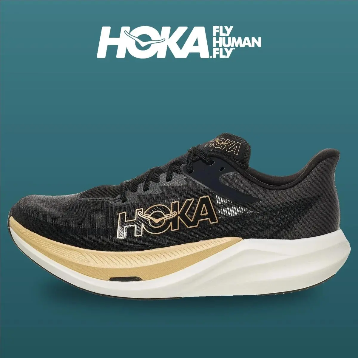 Hoka shoes - Rocket X 3 - Rocket - 1168724-BKGD - Black/Gold 5