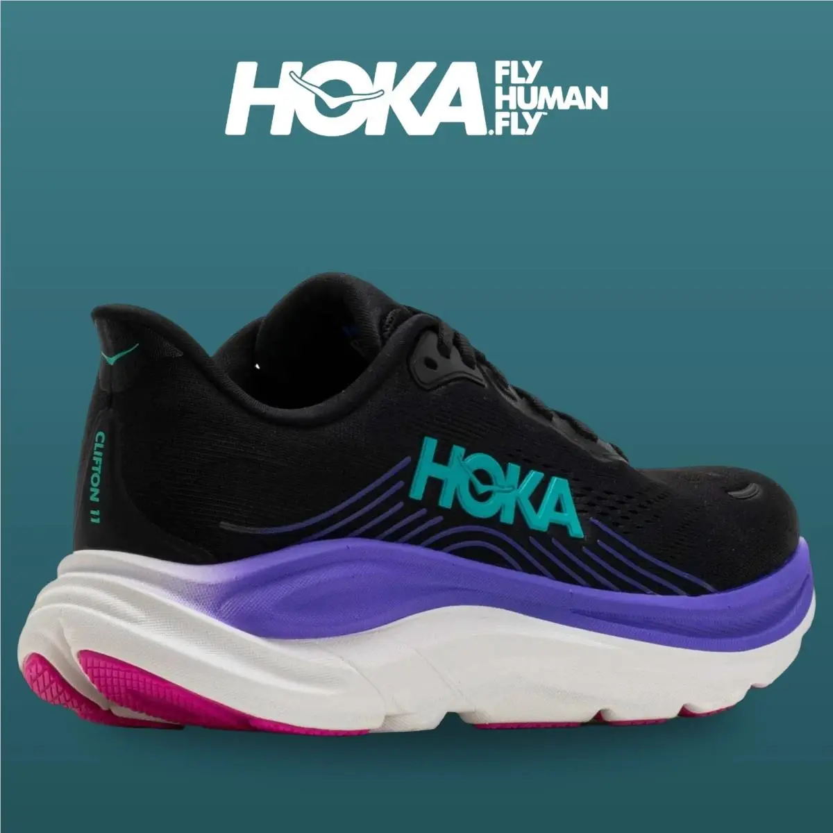 Hoka shoes - Clifton 11 - Clifton - 1176573-BNNN - Black/Neon Nebula 11