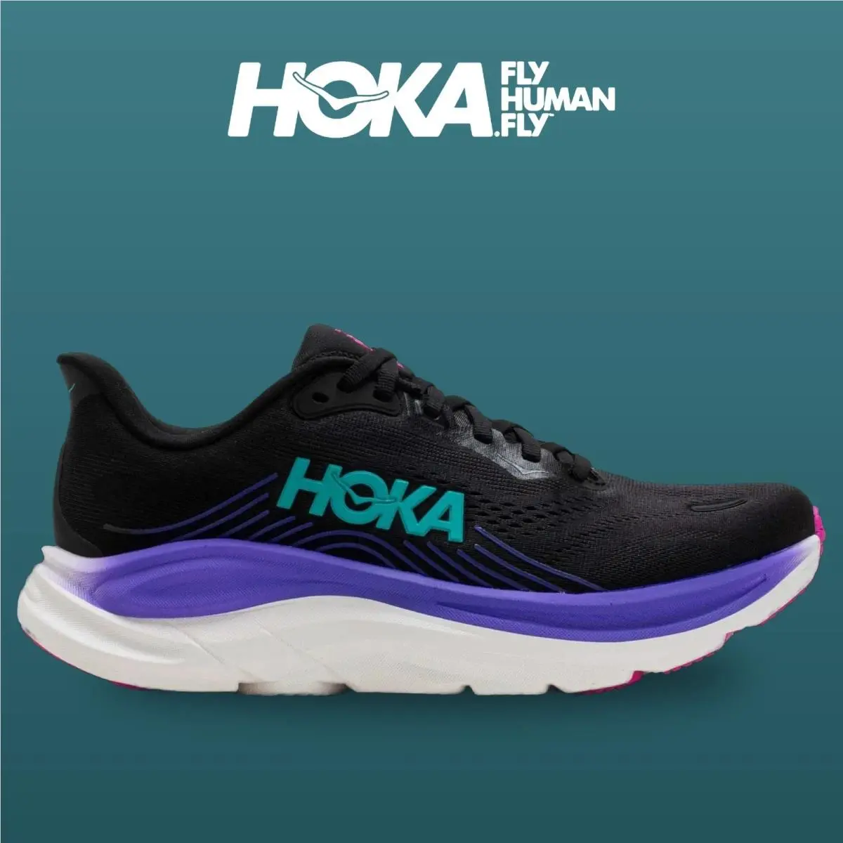 Hoka shoes - Clifton 11 - Clifton - 1176573-BNNN - Black/Neon Nebula 6